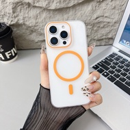 เคสแม่เหล็กป้องกันรอยนิ้วมือแบบใสบางเฉียบ สำหรับ Samsung S23 S22 S24 Ultra S23FE S24FE S21FE S23Ultr