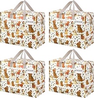 VENO 4 Pack Heavy Duty Moving Bags, Storage Bags, Packing Supplies, Top Zipper, Storage Totes for Ca