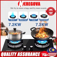 Ready Stock🚚7KW Double Burner Gas Stove Tempered Glass Liquefied Gas Stove Household Kitchen Cooktop