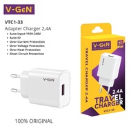 V-GeN Batok Charger 2,4A Adapter Charger VTC1-33 VGEN
