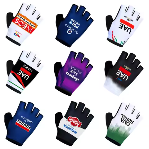 2026 UAE Team Cycling Gloves FDJ Team Half Finger Men Women Ropa ALPECIN Bike Gloves Running Fitness