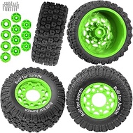 BRCatWPark 4Pcs RC Wheels and Tires for Slash 2WD 4X4,Axia1,Rc 4wd,Red cat,Arrm a Senton,etc RC Truc