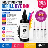 [Free 4 Syringe]Compatible Universal Refill Ink Colors - Black - (100ML) -REFILL FOR HP 678  680 / C