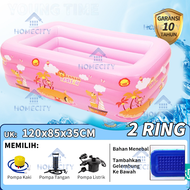 kolam renang anak free pompa /Kolam Renang Anak Kecil 3 Ring 150*105*50 cm Kolam Mandi Bola Pompa Ti