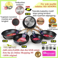 Minowa fry wok marble Induction series 20/24/26/28/30cm type MD/Frying Pan Non-Stick Handle