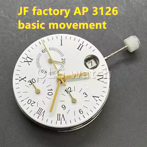 J Factory AP 3126 basic movement Chronograph seconds at 12 o'clock Automatic Movement 7750 Replaceme