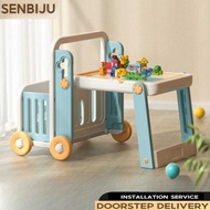 SENBIJU Kids Table And Chair Adjustable Kids Table Multifunctional Kids Study Table Folding Building