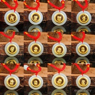 999 Pure Gold New Version Gold Inlaid Jade Hetian Jade 24 Zodiac Pendant Thick Gold Pendant Time to 