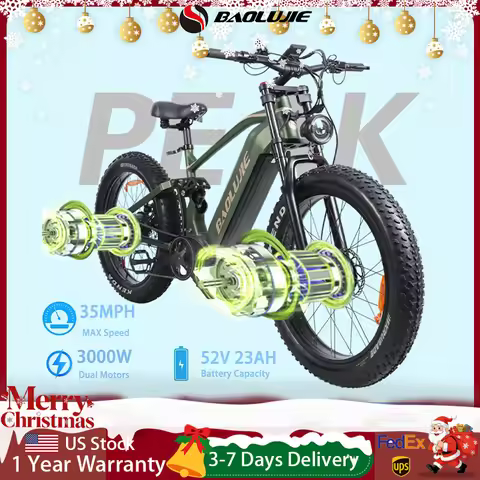 BAOLUJIE P2 3000W Ebike Mountain E-bike 52V 23AH Electric Bicycle 55KM/H Electric Bike for Adults Of
