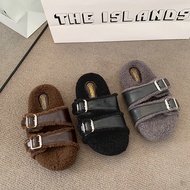 selipar wanita selipar dalam rumah selipar perempuan Japanese Style Gray Wool-Cotton Blend Birkensto