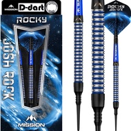MISSION SOFT TIP DART - 18G Josh Rock Black Blue 95% Tungsten Soft Darts (ARROW DART LEMBUT)