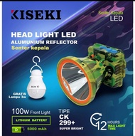 KISEKI Senter Kepala LED CK-299+100 Watt Waterproof Headlamp Kiseki