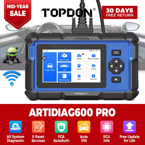 TOPDON ArtiDiag600 Pro Scanner Diagnoses Engine, ABS, SRS, TCM, BCM, TPMS and All Vehicle Modules, N