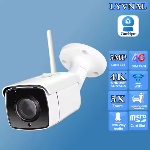 H.265 So-ny415 4K 8MP 3G 4G SIM Card Wireless Security IP Camera Bullet Wifi 5X Zoom Two Way Audio 5