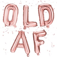 (SG Seller) Birthday Decorations OLD AF Gold Rose Gold Silver Funny Birthday Balloons 30th, 40th Bir