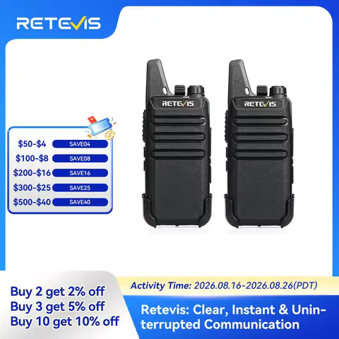 Retevis RT622 Mini Walkie Talkie 2pcs PMR446 Portable Two-way Radio PTT Walkie Talkies Communication