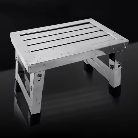 Metal Stools Modern Folding Bench Multifunctional Ottomans Rectangular Footstool Bathroom Decorative