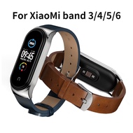 Strap for Xiaomi Mi Band 6 5 Mi Band 4 Mi Band 3 Genuine Leather Replacement Strap Watch Wrist Band Smart Bracelet Accessories for Xiaomi Mi 6 5 Fit Band