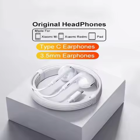 For Xiaomi Headphones Xiaomi mi 14 13 12 in-ear Earphones Redmi Note 10 9 Type C 3.5mm Wired Headset