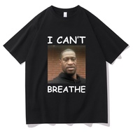 I Cant Breathe George Floyd White Geek Letter Graphic Print Tshirt Men men Casual Fashion T-shirt Ma
