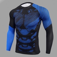 Mens Sport Running Shirt Compression Long Sleeve Rashgard Quick Dry Tshirt Gym Fitness Tshirts Tight
