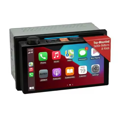 J5UP7 7-inch Top Mount Control Touchscreen Receiver with Certified Wireless Apple Carplay Android Au