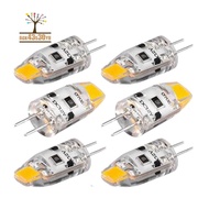 6 Piece G4 LED Bulb 12V DC Dimmable COB LED G4 Bulb 1.5W 360 Beam (Warm White)