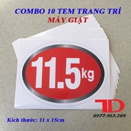 Combo 10 Decorative Stickers For Washing Machine Type 11.5KG Thuan Dung