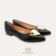 DEAR BLISS Elena Black Pointed Toe Flats