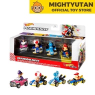 Hot Wheels Mariokart 4 Pack - Waluigi, Toad, Light Blue Yoshi & Diddy Kong