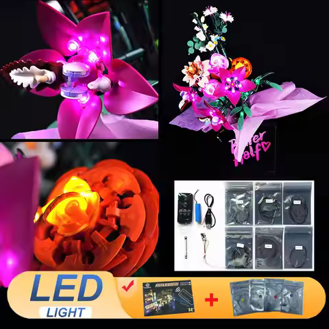 LED Light Kit For LEGO 10342 Pretty Pink Flower Bouquet Lamp Idea DIY Gift (Not Include Building Blo