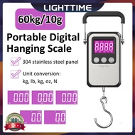 60kg/10g Digital Hanging Hook Scale Electronic Luggage Scale Battery/USB Charging Stainless Steel Po