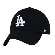 หมวกเบสบอล 47 Brand ทรงปากเป็ดโค้ง ปักลาย LA ทรงนิ่ม สีดำ หมวกกันแดดแบบอเนกประสงค์ หมวกกันแดดฤดูร้อน