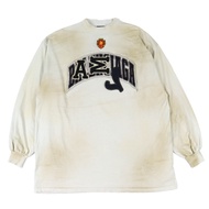 全新未使用BALENCIAGA SKATER (2022) 739027，100% 純棉，復古工藝，寬鬆長袖 T 卹，淺灰色，3 碼，正品，男士