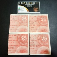 Uang Kuno Senering Seri Federal Hindia Belanda 25 Gulden Merah 1946