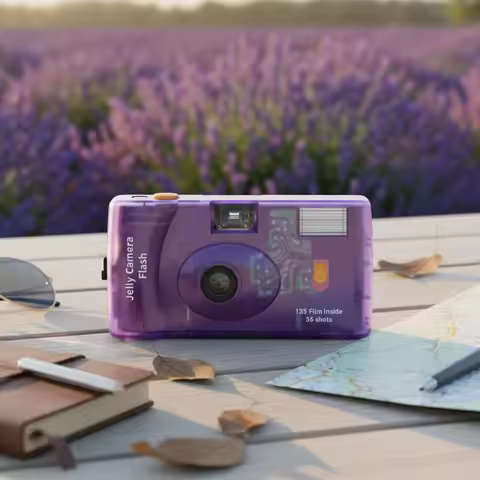 Original Fujifilm C400 Film Camera Jelly Transparent 135 Film Camera Take 36 Photos Flashing Disposa