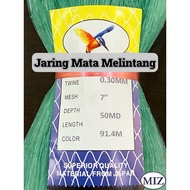 030 x 7"(178MM) x 50MD x 91.4MTR Warna Hijau Mata Melintang Fishing Net Jaring Tangsi Pukat Ikan Baw