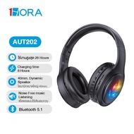 1HORA รุ่น AUT202 หูฟังครอบหู หูฟังบลูทูธไร้สาย Bluetooth Headphone บลูทูธ 5.1 สี Black AUX3.5mm/TF 