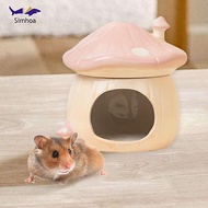 [Simhoa] Ceramic Hamster House Guinea Pig Hideout Habitat Hamster Hide Bed for Ferret