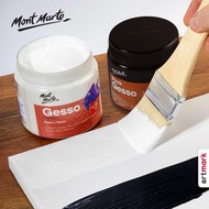 Mont Marte Premium Gesso Primer White / Black 500ml - Water-based universal primer art acrylic oil p