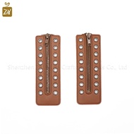 2Pcs PU Leather Zipper Boot Laces 8-Hole Boot Zipper Inserts No-Tie Shoelace Zipper Accessories
