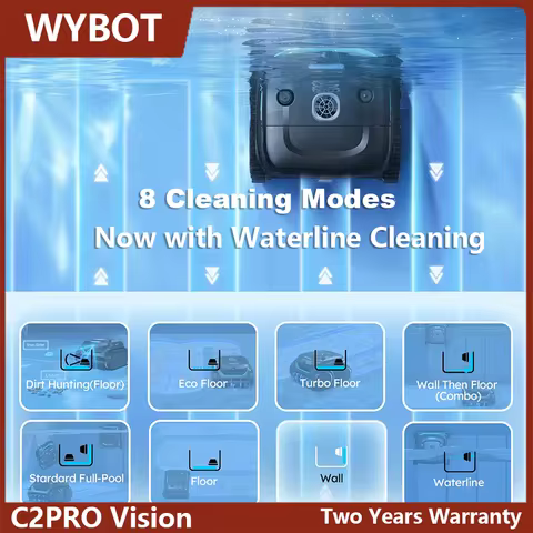Smart Pool WYBOT Robot WYBOT C2PRO VISION Wireless Pool Robot, Smart Visual Detection, Multi-Clean M
