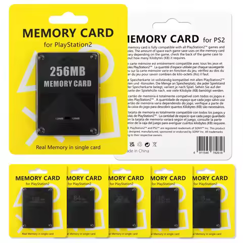 Premium PS2 Memory Card 256MB 128MB 64MB 32MB 16MB 8MB PS2 Memory Card for Sony PlayStation2 Store t