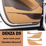 ZLWR DENZA D9 แผ่นรองกันกระแทกประตูวัสดุหนังป้องกันรอยขีดข่วนและทนต่อการสึกหรอแผงประตูรถยนต์แผ่นป้อง