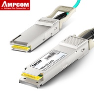 AMPCOM 200G QSFP56ไปยัง2X100G QSFP56สายเคเบิลออปติกที่ใช้งานอยู่ BreakoutAOC ประกอบสำหรับ Cisco Mikr