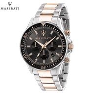 代購新品Maserati瑪莎拉蒂手錶 男士腕錶 三眼計時日曆防水男錶 商務休閒鋼鏈石英錶R8873640001