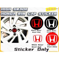 4pcs + 2pcs Honda Rim Cap Sticker  City Civic Jazz Accord Hrv crv eg ek fd fk fd vtec type r turbo r