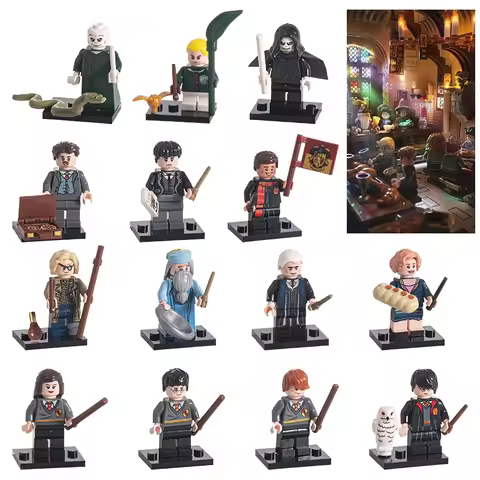 Harry Potter Figurines James Potter Dobby Building Block Figurine Ornament Dumbledore Neville Deskto