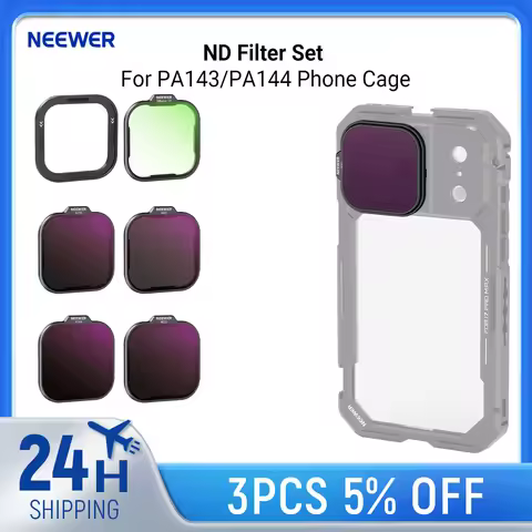 NEEWER ND Filter Set for PA143/PA144 Phone Cage, Neutral Density ND8/16/32/64 Filter Kit Compatible 