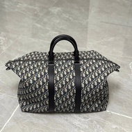 D Home Boston Bag Dior Oblique Oblique Old Flower Travel Bag Keepall Blue Jacquard Embroidered Canva